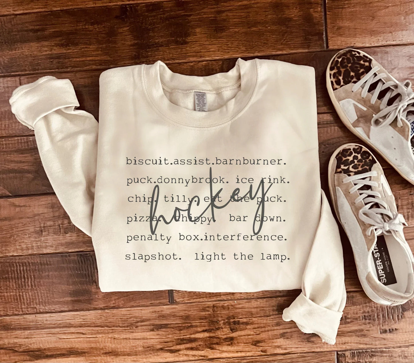 PREORDER: Hockey Words Sweatshirt in Two Colors